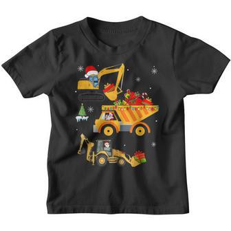 Christmas Kids Boy Toddler Truck Construction Vehicle Santa Youth T-shirt - Thegiftio UK