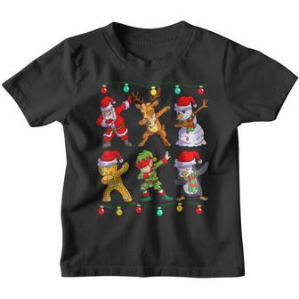 Christmas Kids Boys Men Dabbing Santa Elf Deer Friends Xmas V11 Youth T-shirt - Thegiftio UK