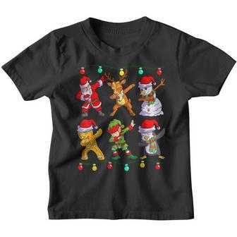 Christmas Kids Boys Men Dabbing Santa Elf Deer Friends Xmas V12 Youth T-shirt - Thegiftio UK
