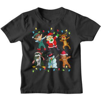 Christmas Kids Boys Men Dabbing Santa Elf Deer Friends Xmas V14 Youth T-shirt - Thegiftio UK