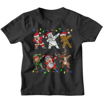 Christmas Kids Boys Men Dabbing Santa Elf Deer Friends Xmas V4 Youth T-shirt - Thegiftio UK