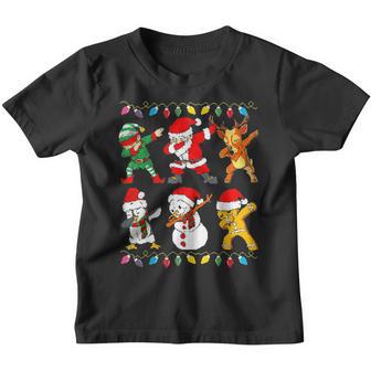 Christmas Kids Boys Men Dabbing Santa Elf Deer Friends Xmas V9 Youth T-shirt - Thegiftio UK