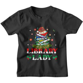 Christmas Library Lady Librarian Xmas Lights Books Gift Youth T-shirt - Monsterry DE