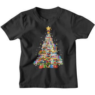 Christmas Library Tree Funny Xmas Librarian And Book Lover Youth T-shirt - Thegiftio UK