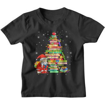 Christmas Library Tree Santa Claus Lights Xmas Gifts Teacher Youth T-shirt - Thegiftio UK