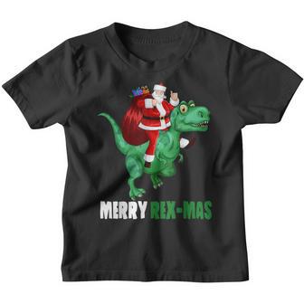 Christmas Merry Rex-Mas Santa Riding Dinosaur For Boys Kids Youth T-shirt - Thegiftio UK