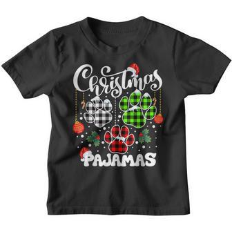Christmas Pajamas Xmas Pet Lover Animal Cat Dog Paw Youth T-shirt - Thegiftio UK
