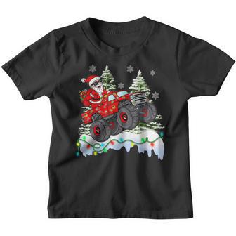 Christmas Santa Claus Riding Monster Truck Funny Christmas V2 Youth T-shirt - Thegiftio UK
