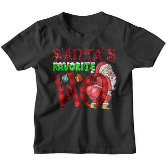 Christmas Santas Favorite Ho Funny Xmas Naughty Kids Pajamas Youth T-shirt - Thegiftio UK
