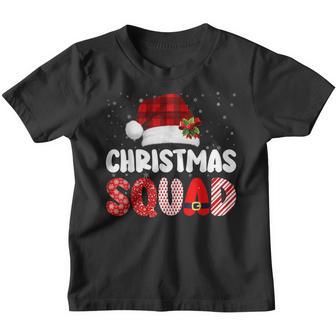 Christmas Squad Family Group Matching Red Plaid Santa V7 Youth T-shirt - Thegiftio UK