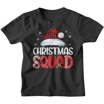 Christmas Squad Family Group Matching Red Plaid Santa V8 Youth T-shirt - Thegiftio UK