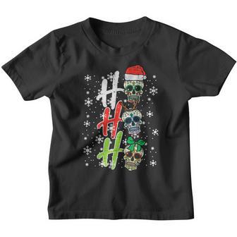 Christmas Sugar Skull Ho Ho Ho Xmas Mexican Men Women Kids Youth T-shirt - Thegiftio UK