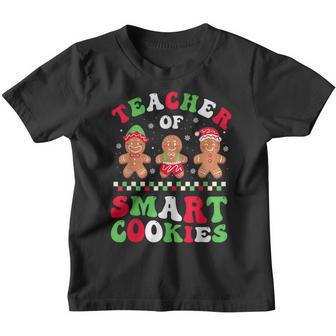 Christmas Teacher Of Smart Cookies Gingerbread Crew Groovy Youth T-shirt - Thegiftio UK