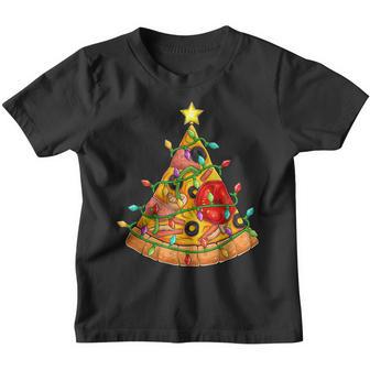 Christmas Tree Lights Crustmas Boys Men Kids Xmas Pizza Youth T-shirt - Thegiftio UK