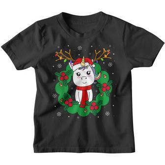 Christmas Unicorn Reindeer Santa Xmas Pajamas Girls Women Youth T-shirt - Thegiftio UK