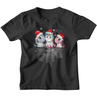 Christmas Unicorn Shadow Santa Hat Funny Xmas Gifts Ns Youth T-shirt - Thegiftio UK