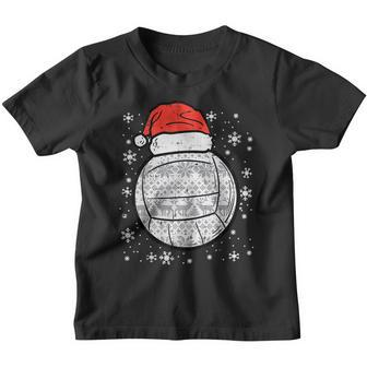 Christmas Volleyball Ball Santa Hat Xmas Girls Women Sport  Youth T-shirt