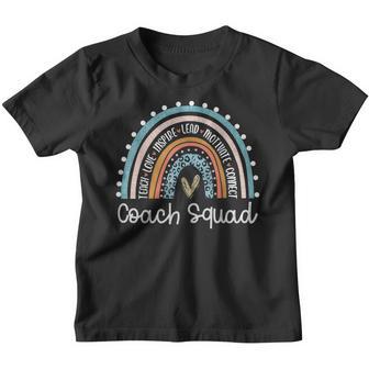 Coach Squad Leopard Rainbow Day Hello Back To School Teacher Youth T-shirt - Thegiftio UK