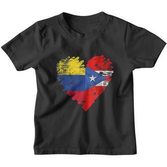 Colombia Puerto Rico Flag Heart Colombian Rican Youth T-shirt - Thegiftio UK