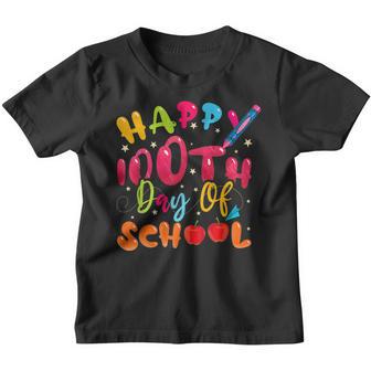 Colorful Apple 100Th Day Student Happy 100 Days Of School Youth T-shirt - Thegiftio UK