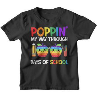 Colorful Poppin My Way Through 100 Days Of School Kids Youth T-shirt - Thegiftio UK