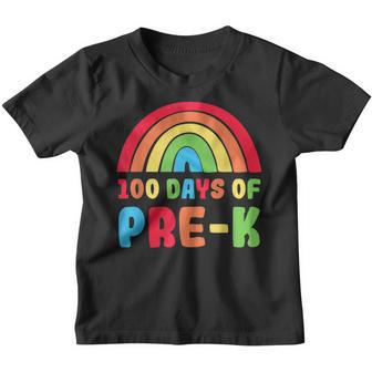 Colourful Rainbow 100 Days Of Pre-K Day Of School Youth T-shirt - Thegiftio UK