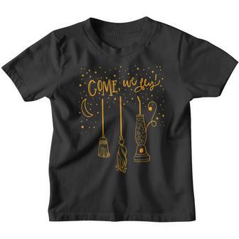 Come We Fly Funny Happy Halloween Witch Hocus Pocus V2 Youth T-shirt - Thegiftio UK