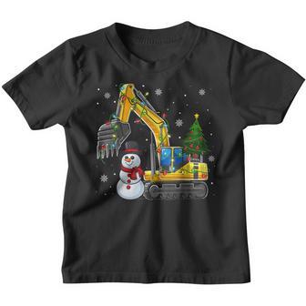 Construction Excavator Christmas Tree For Boys Girls Toddler V2 Youth T-shirt - Thegiftio UK