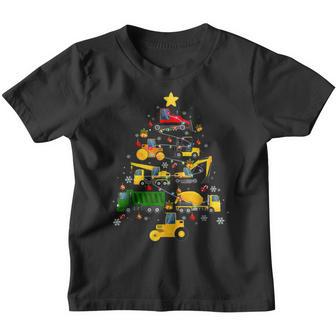 Construction Excavator Christmas Tree For Boys Girls Toddler V3 Youth T-shirt - Thegiftio UK