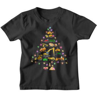 Construction Excavator Christmas Tree Funny Toddler Kid Xmas Youth T-shirt - Thegiftio UK