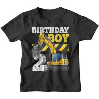 Construction Truck 2Nd Birthday 2 Years Old Digger Builder V3 Youth T-shirt - Thegiftio UK