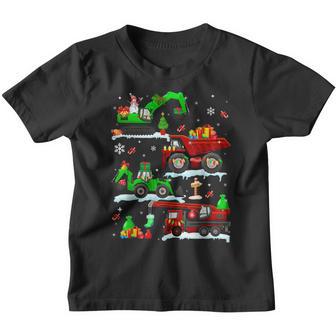 Construction Vehicle Christmas Boys Kids Toddler Pajamas Youth T-shirt - Thegiftio UK