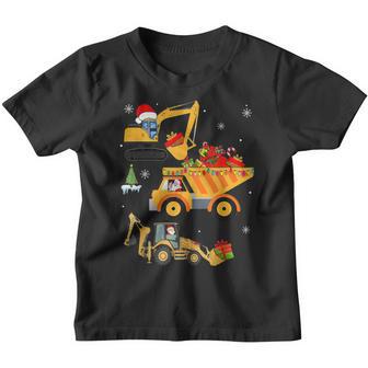 Construction Vehicle Christmas Trucks Boys Kids Toddler Men Youth T-shirt - Thegiftio UK