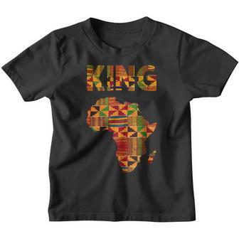 Cool African King Design Kente Cloth Africa Ghana Kids Men Youth T-shirt | Mazezy