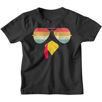 Cool Turkey Face With Sunglasses Funny Thanksgiving For Boys V4 Youth T-shirt - Thegiftio UK