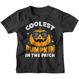 Coolest Pumpkin In The Patch Sunglasses Halloween Costume V4 Youth T-shirt - Thegiftio UK