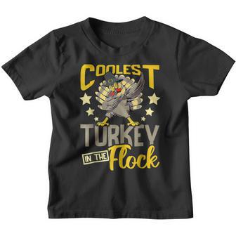 Coolest Turkey In The Flock Funny Toddler Boys Thanksgiving Youth T-shirt - Thegiftio UK
