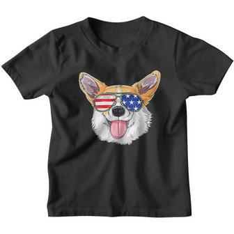 Corgi 4Th Of July American Sunglasses Dog Puppy Usa Dog Youth T-shirt - Thegiftio UK