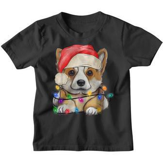 Corgi Santa Christmas Tree Lights Xmas Boys Dog Dogmas Youth T-shirt - Thegiftio UK