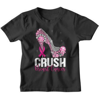 Crush Breast Cancer Awareness Bling Pink Ribbon V5 Youth T-shirt - Thegiftio UK