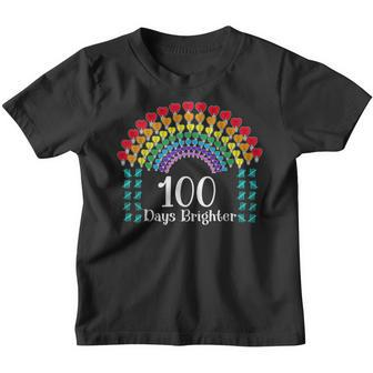 Cute 100 Days Of School 100 Days Brighter Hearts 100Th Day Youth T-shirt - Seseable