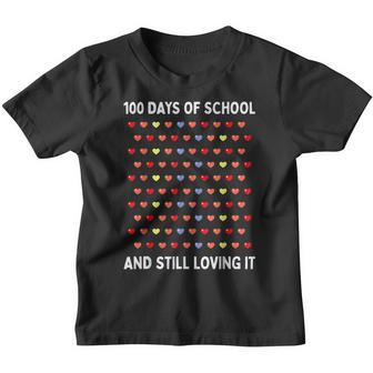 Cute 100 Days Of School And Still Loving It Hearts 100Th Day Youth T-shirt - Thegiftio UK