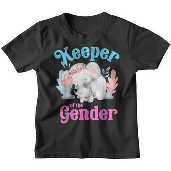Cute Baby Elephant Keeper Of Gender - Baby Reveal Party Idea Youth T-shirt - Thegiftio UK