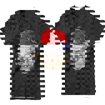 Cute Baseball Santa Hat Christmas Lights Funny Men Boys Kids Youth T-shirt - Thegiftio