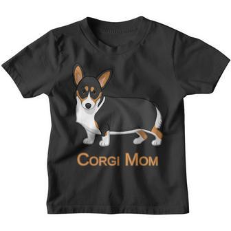 Cute Black Tricolor Pembroke Corgi Mom Dog Lover Youth T-shirt - Thegiftio UK