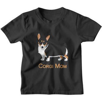 Cute Black Tricolor Pembroke Welsh Corgi Mom Dog Lover Youth T-shirt - Thegiftio UK