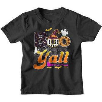 Cute Boo Yall With Spiders And Witch Hat Halloween Costumes Youth T-shirt - Thegiftio UK