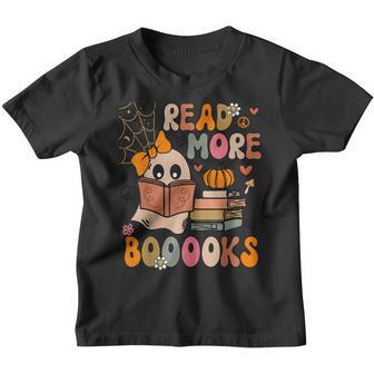 Cute Booooks Ghost Read More Books Funny Teacher Halloween V2 Youth T-shirt - Thegiftio UK