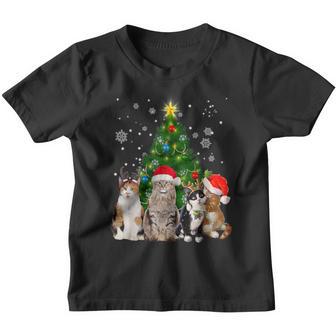 Cute Cat Christmas Tree Cat Lover Xmas Cat Mom Women Kids V2 Youth T-shirt - Thegiftio UK