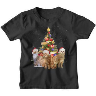 Cute Cat Christmas Tree Cat Lover Xmas Cat Mom Women Kids Youth T-shirt - Thegiftio UK
